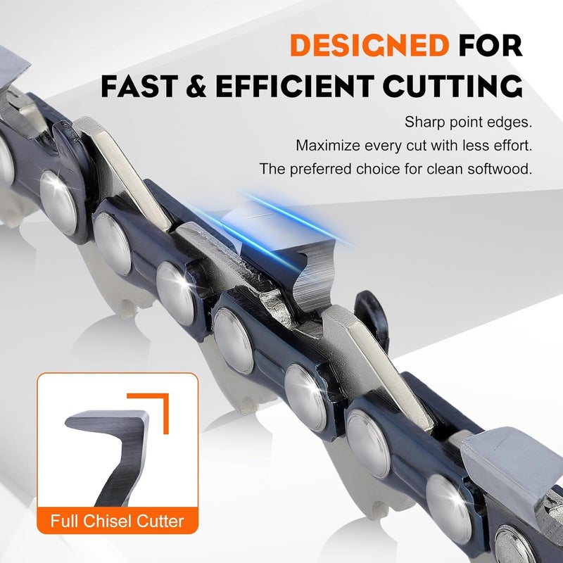 Hipa 18 inch Chain Saw Chain .063" Gauge .325" Pitch 68 Drive Links for Sthil MS250 MS251 MS230 025 3639 005 0068 26RS 68 Oregon L68 Chainsaw Chain - Image 3